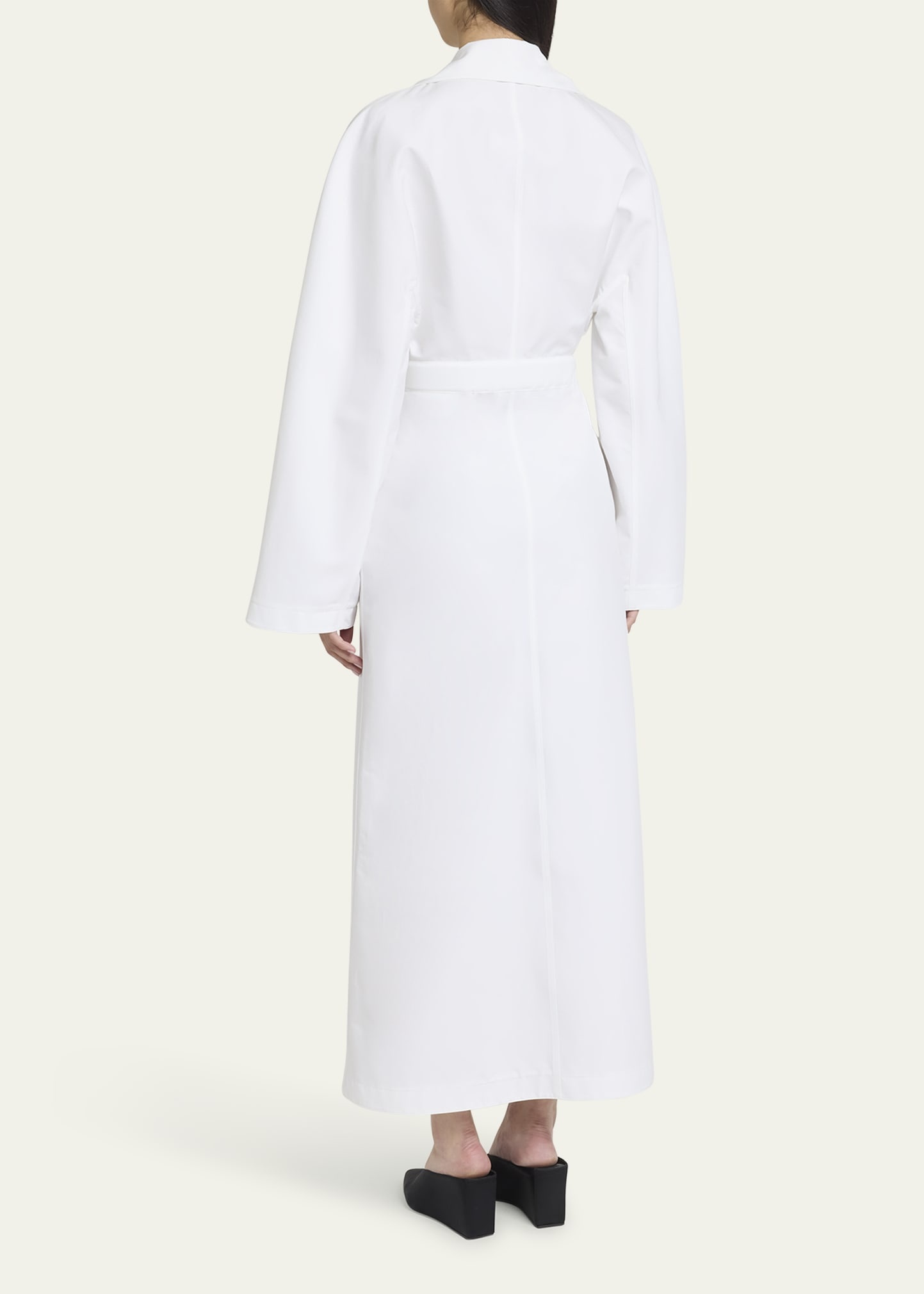 Long Wrap Poplin Shirtdress - 3