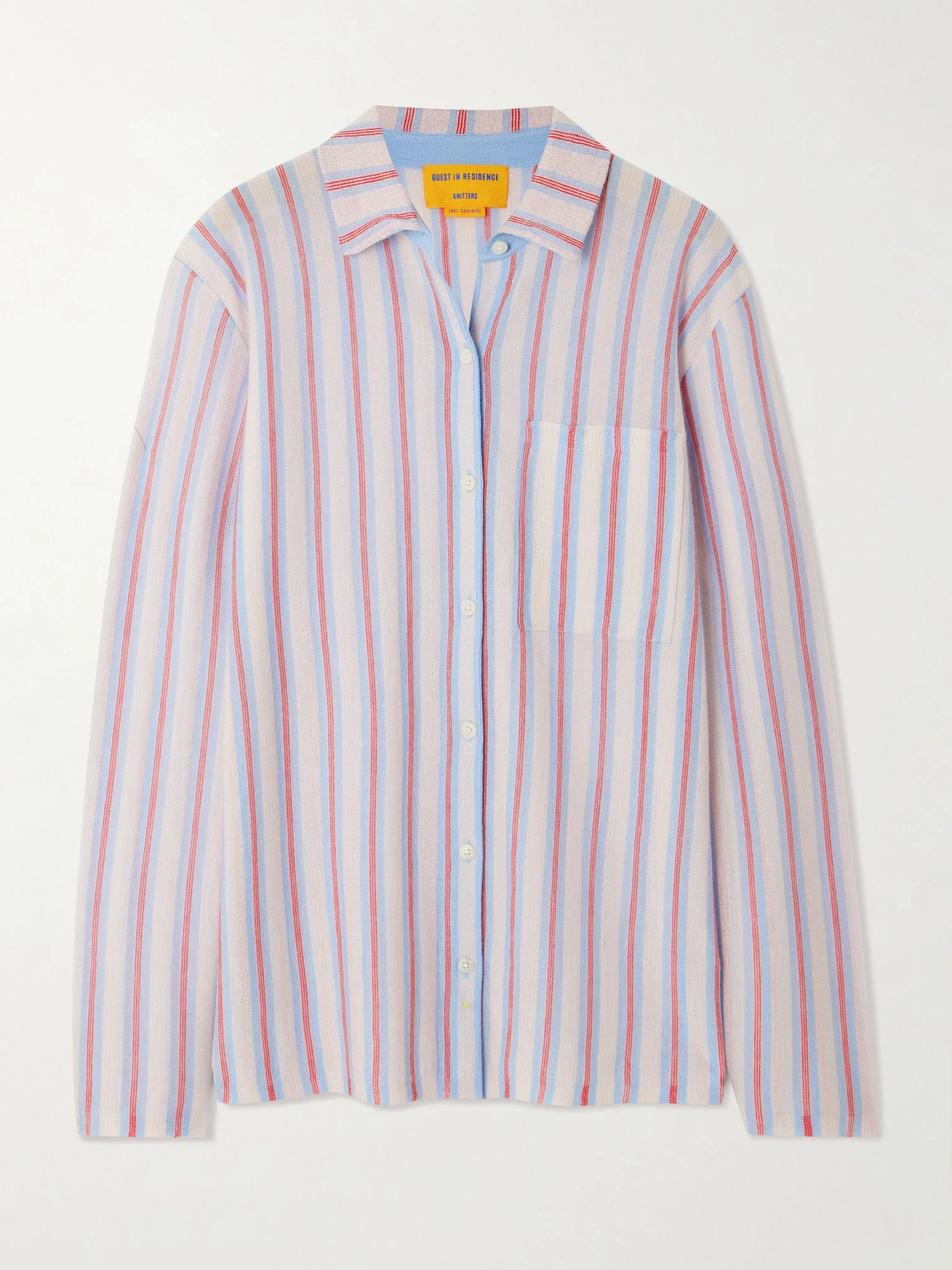 Showtime striped cashmere shirt Pastel pink - 1