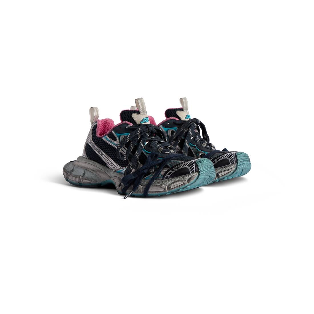 【BALENCIAGA】3XL Sneakers Grey Mix Blue Pink BALENCIAGA Women's 3xl Sneaker in Grey/blue/pink | REVERSIBLE