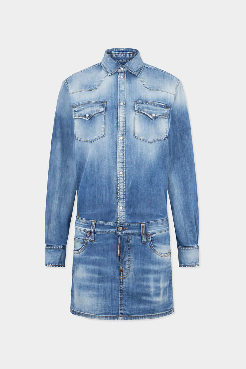 LIGHT WASH TRUCKER DRESS 1