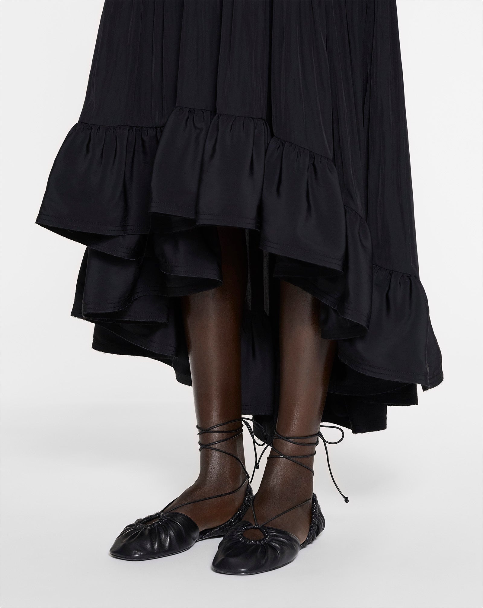 MESURE LACE-UP LEATHER BALLERINA - 8
