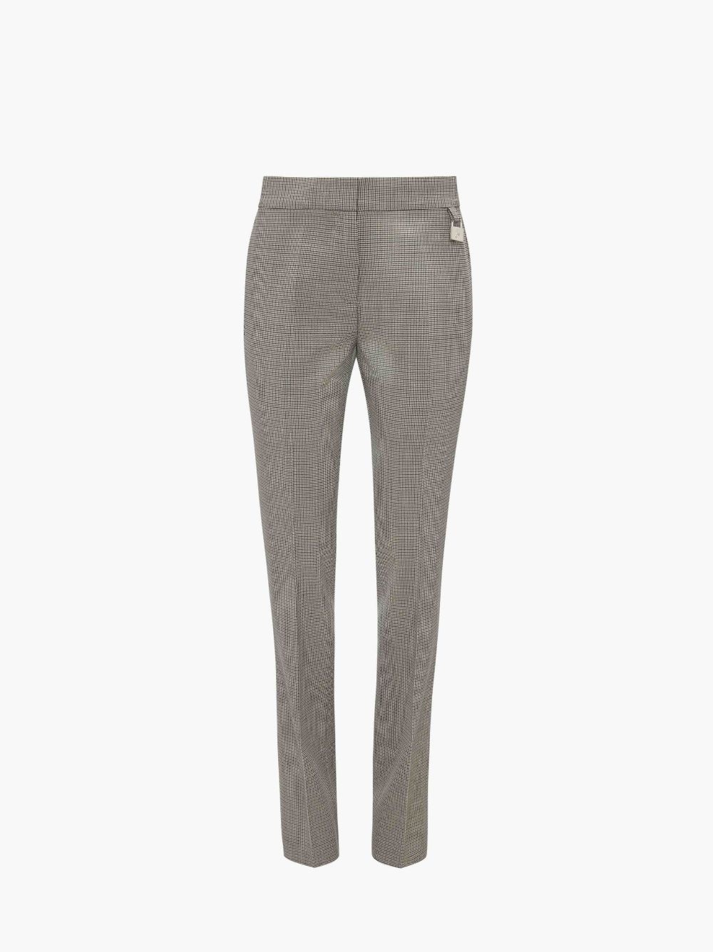 CHECK SLIM LEG TROUSERS - 1