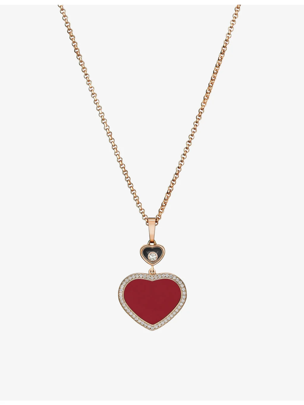 Happy Hearts 18ct rose-gold and 0.24ct diamond pendant necklace - 1