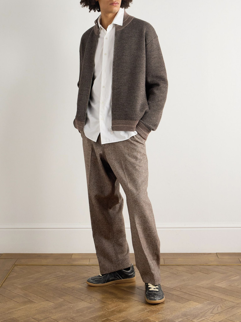 Maison Margiela Jacquard-Knit Wool-Blend Cardigan Brown outlook