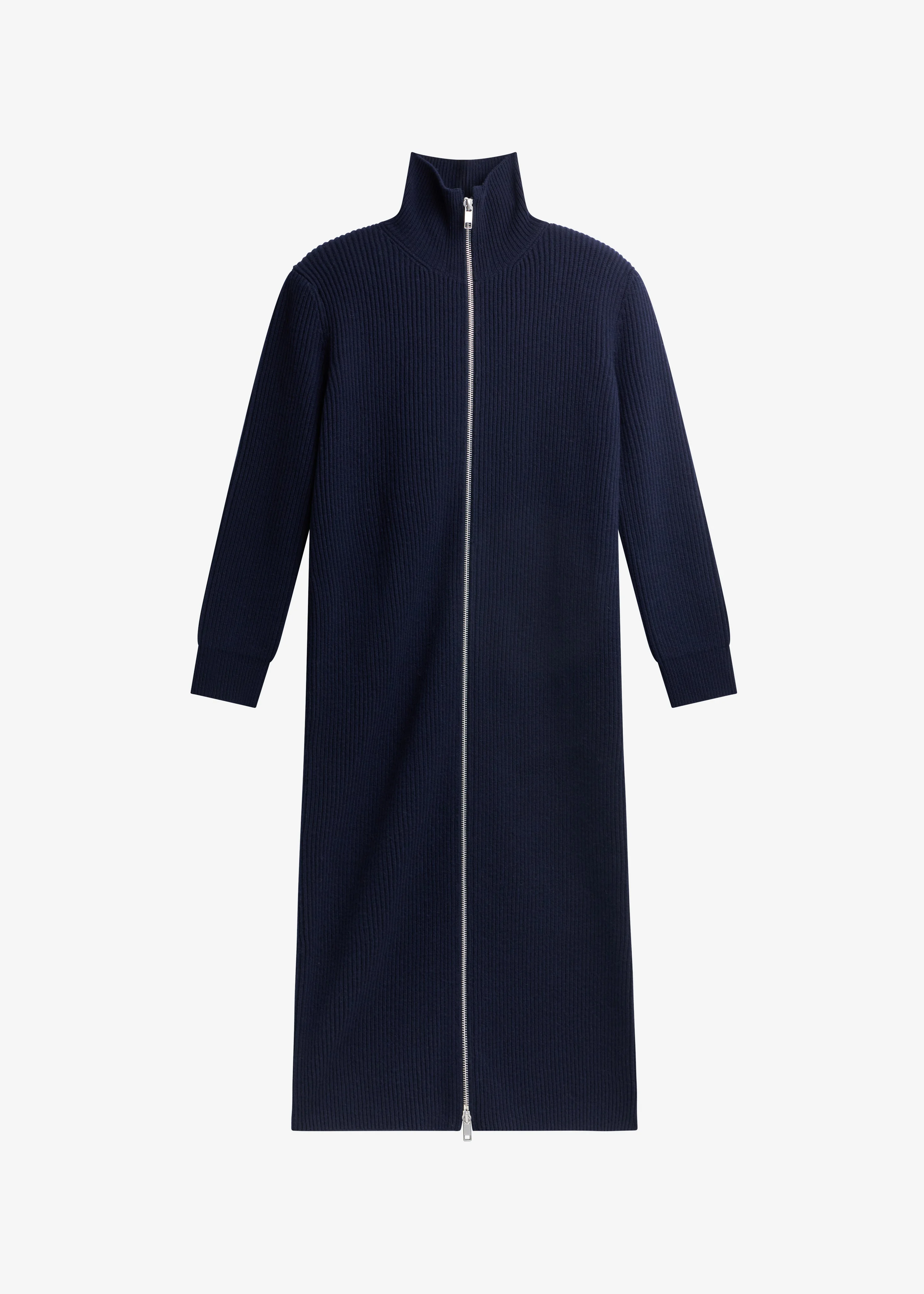 Nolia Knit Long Cardigan Dress - Navy - 1