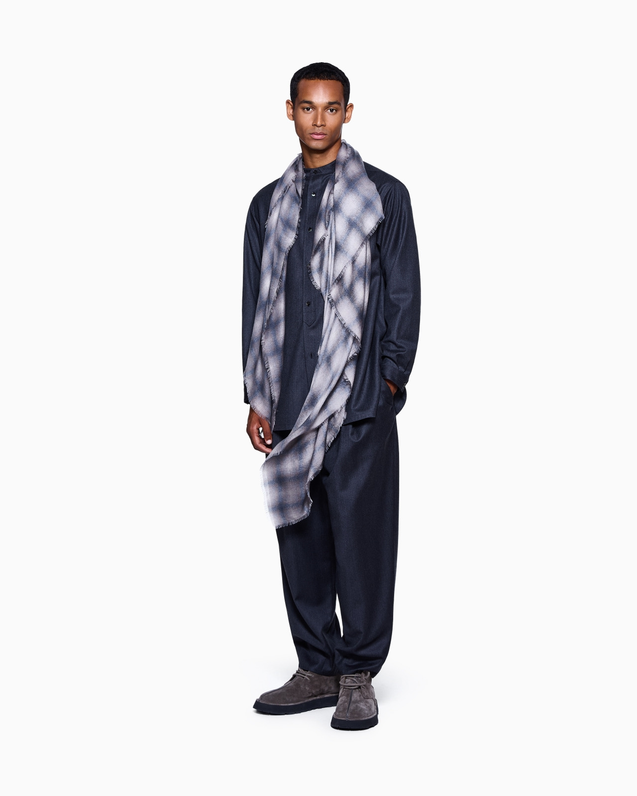 SHIRT JACKET IN MICRO CHEVRON VIRGIN WOOL - 2