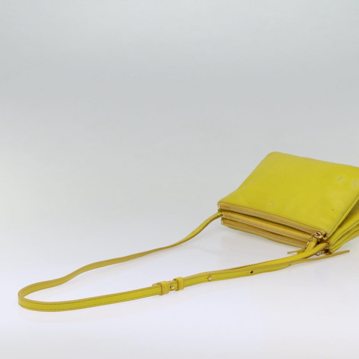 CELINE Trio Large Shoulder Bag Leather Yellow Gold - 7