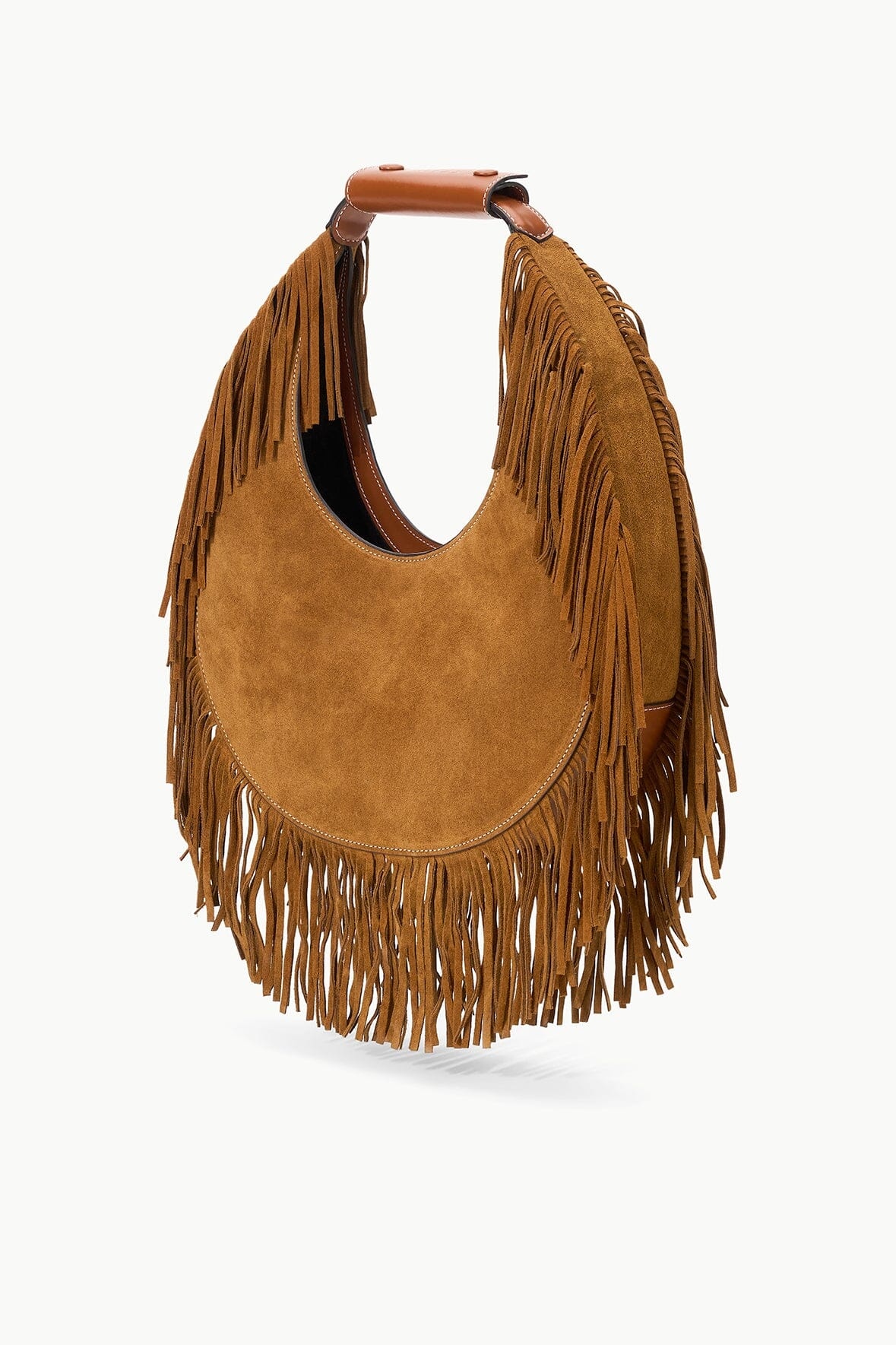 STAUD MOON TOTE BAG TAN FRINGE - 3
