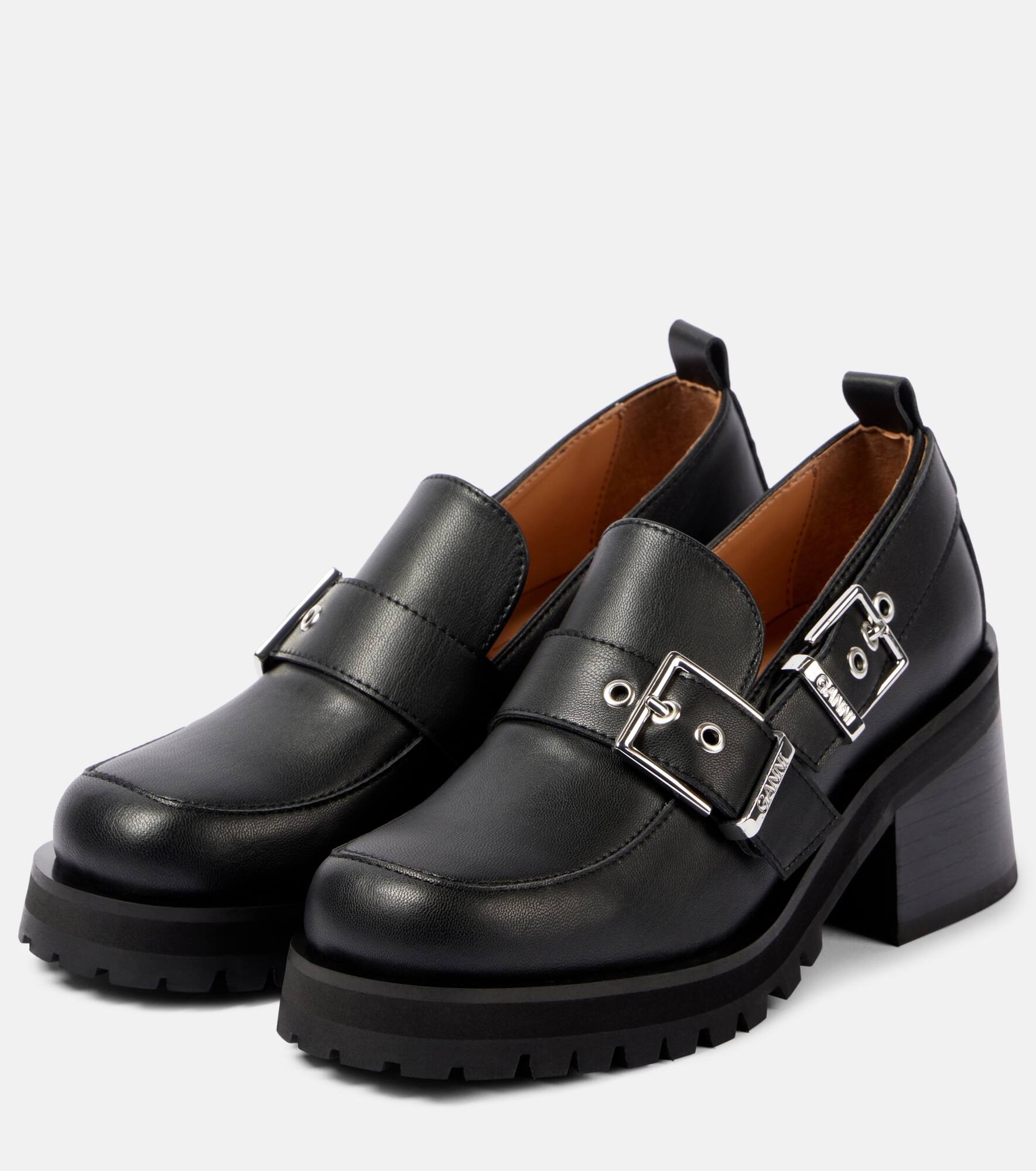 Feminine faux leather platform loafers - 4