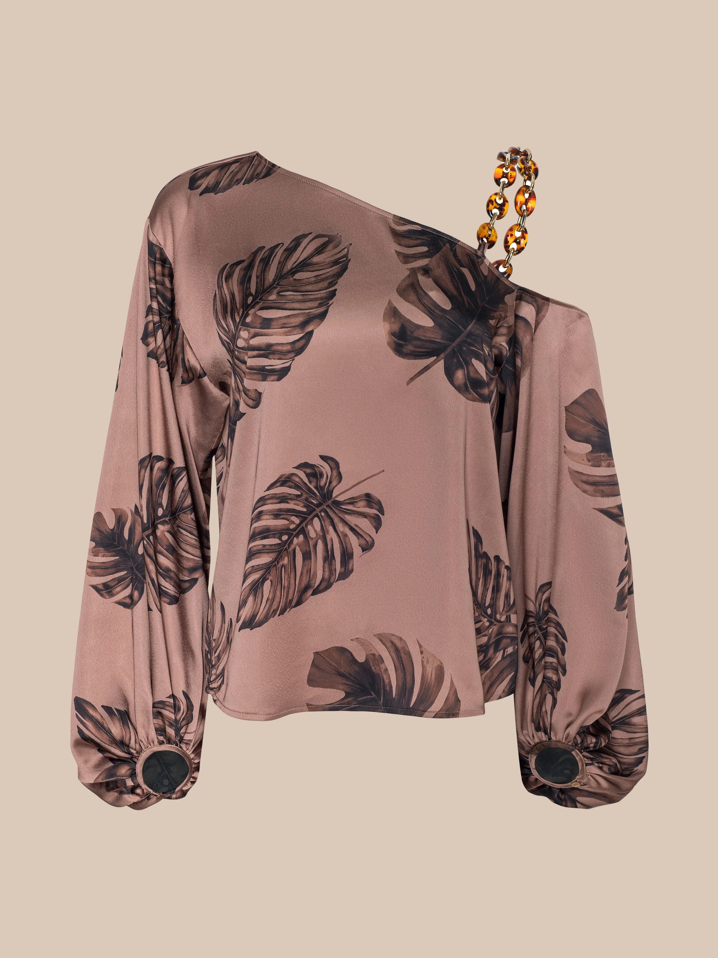 Asami Chain One-Shoulder Blouse - 1