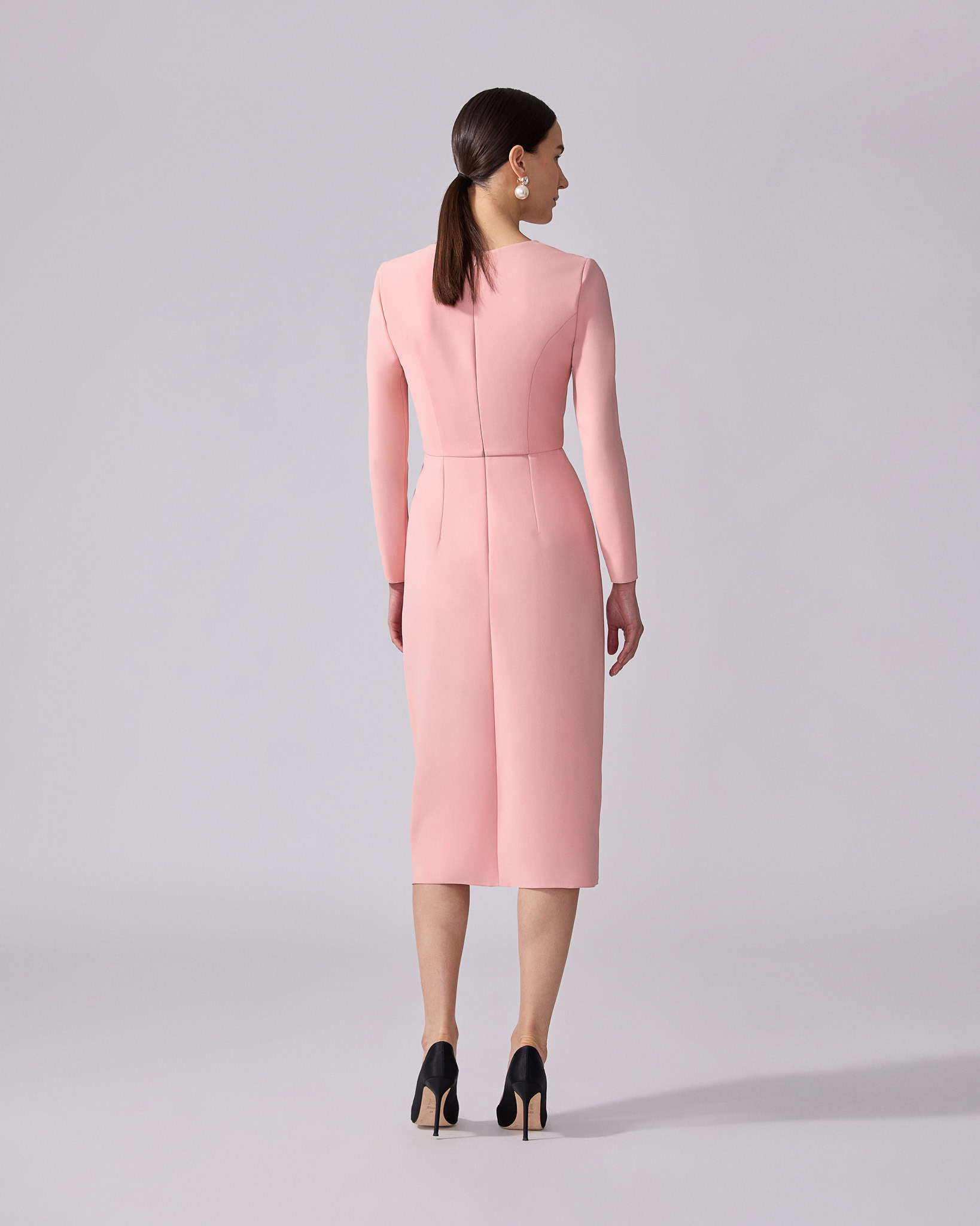 Sheath Dress With Side Drape - 3