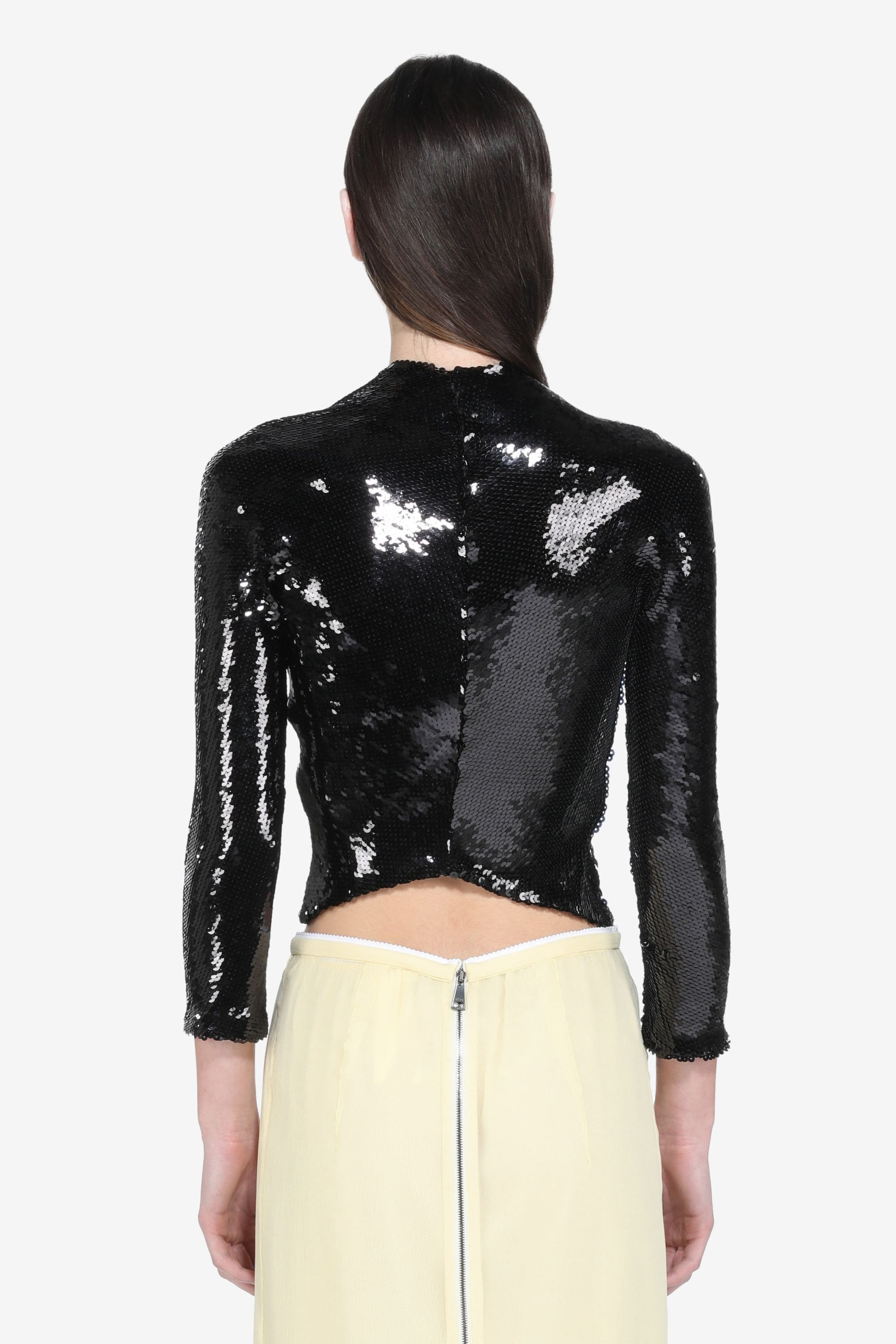 CROPPED SEQUIN BLAZER - 2