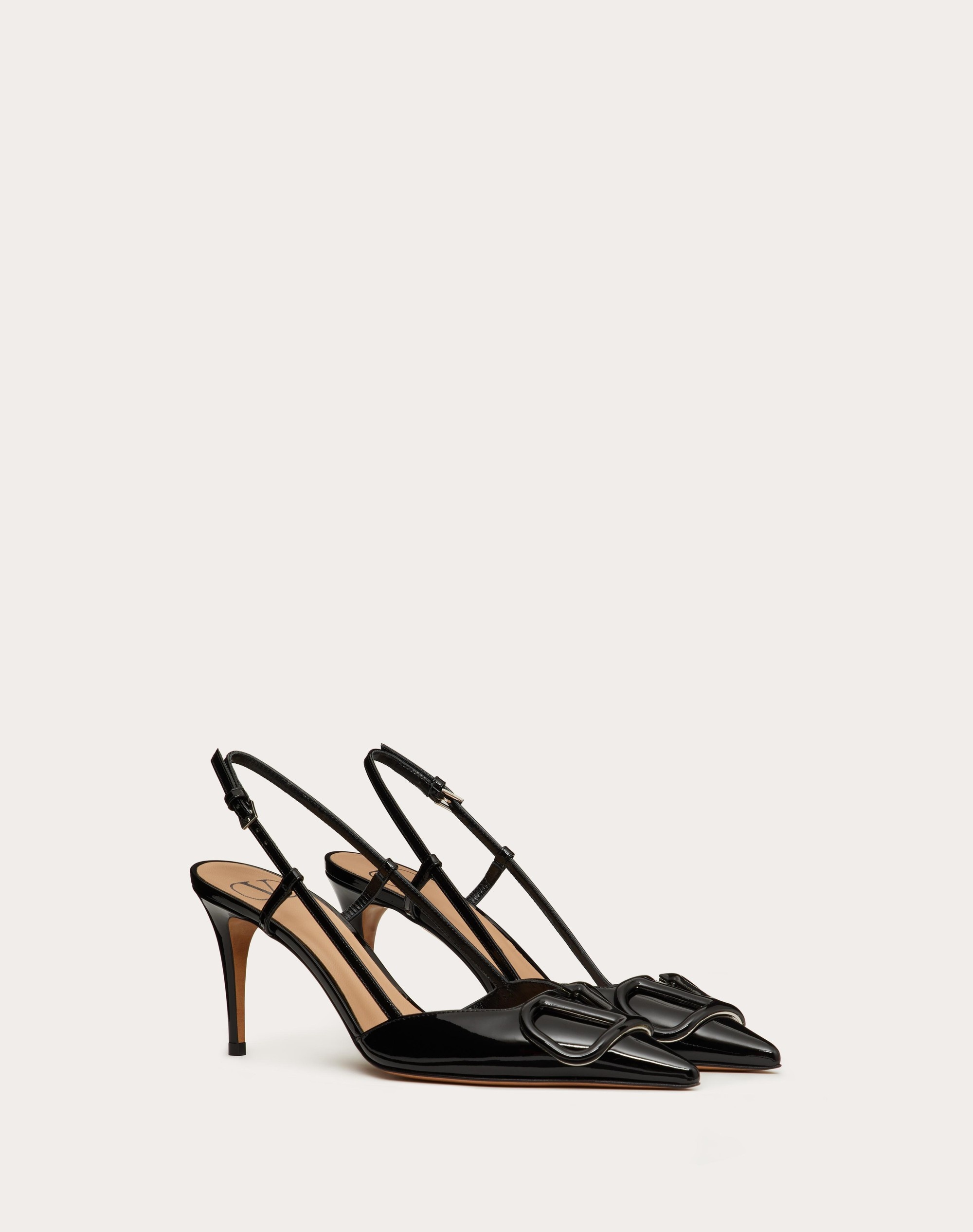 VLOGO SIGNATURE PATENT LEATHER SLINGBACK PUMP 80MM / 3.15 IN. - 2