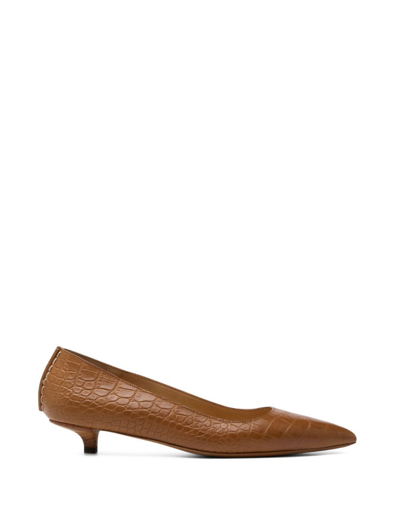 Spino point-toe crocodile-effect pumps 1