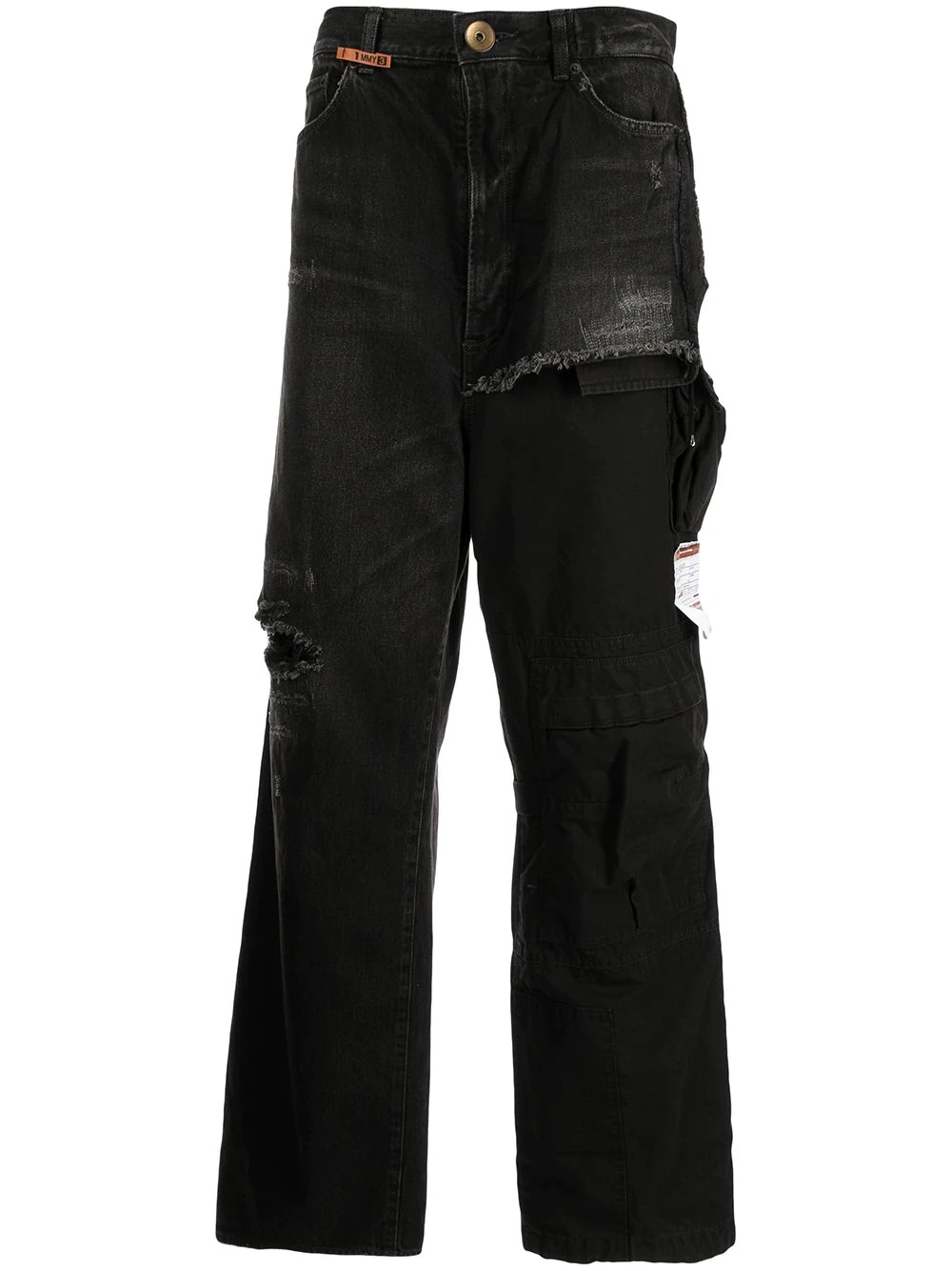 distressed deconstructed jeans - 1