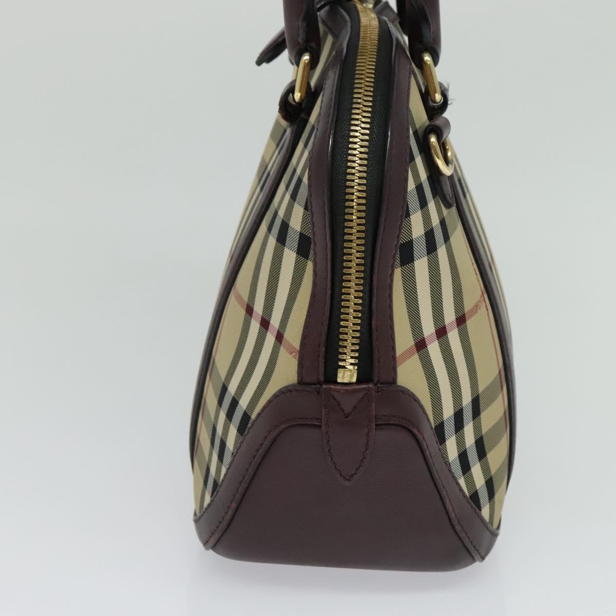 Burberry Nova Check Hand Bag Canvas Beige - 4