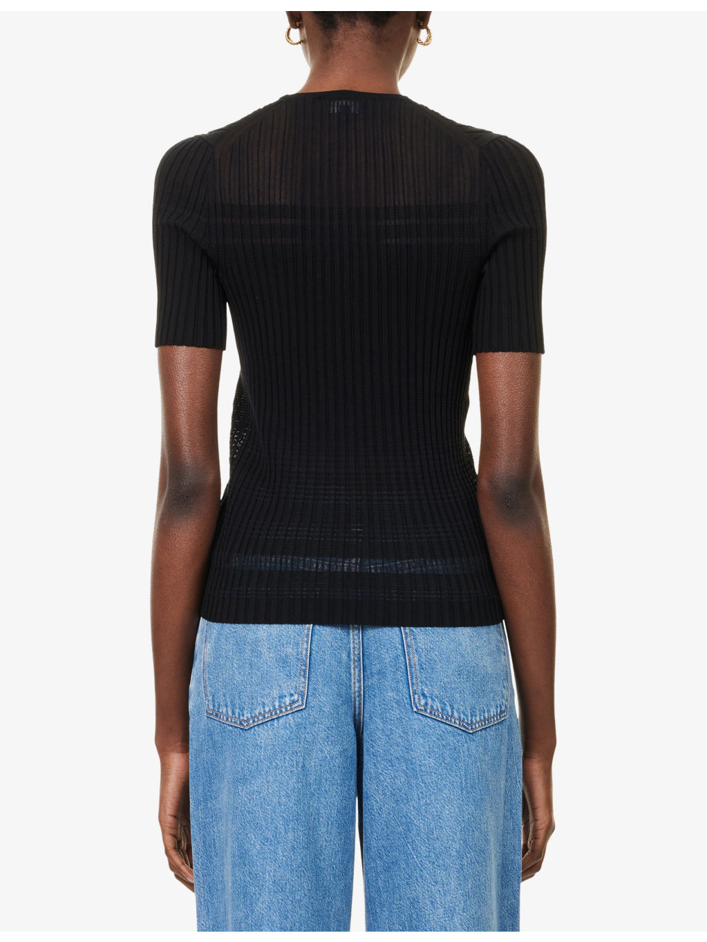 Compact Ribbed Knitted Top - 4