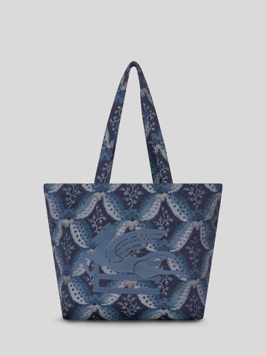 トートバッグ ETRO Embroidered Canvas Medium Soft Trotter Shopping Bag Etro Embroidered Canvas Medium Soft Trotter Shopping Bag