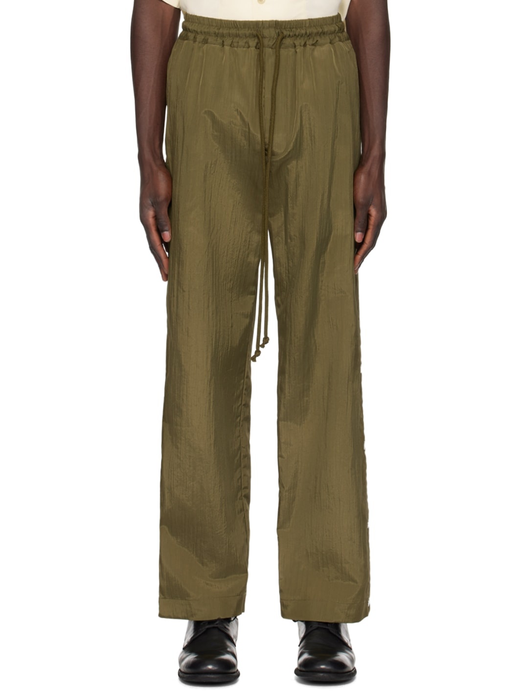 Khaki Press-Stud Track Pants - 1