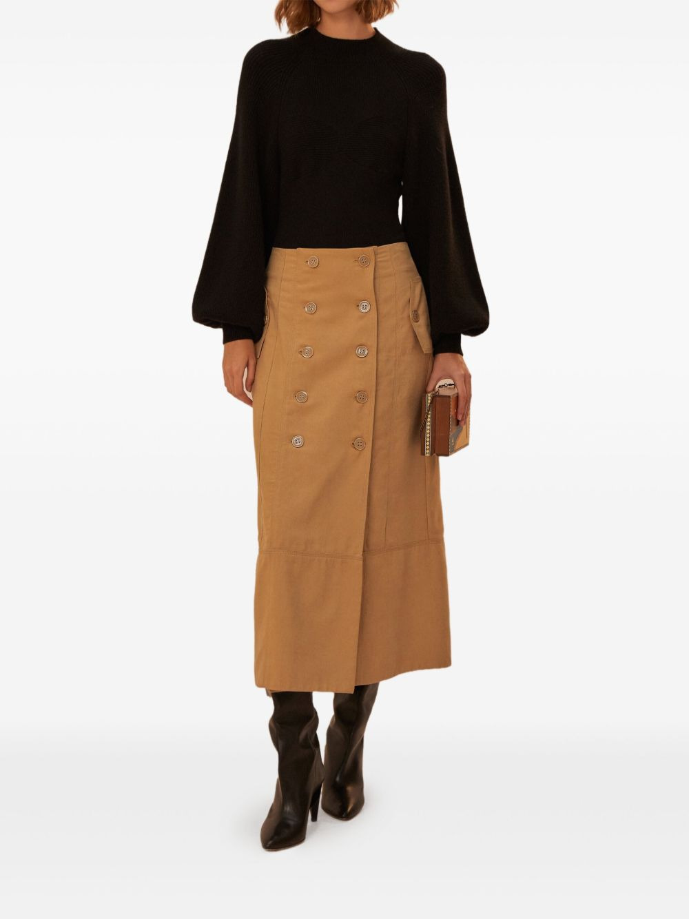 balloon-sleeve ribbed top - 2