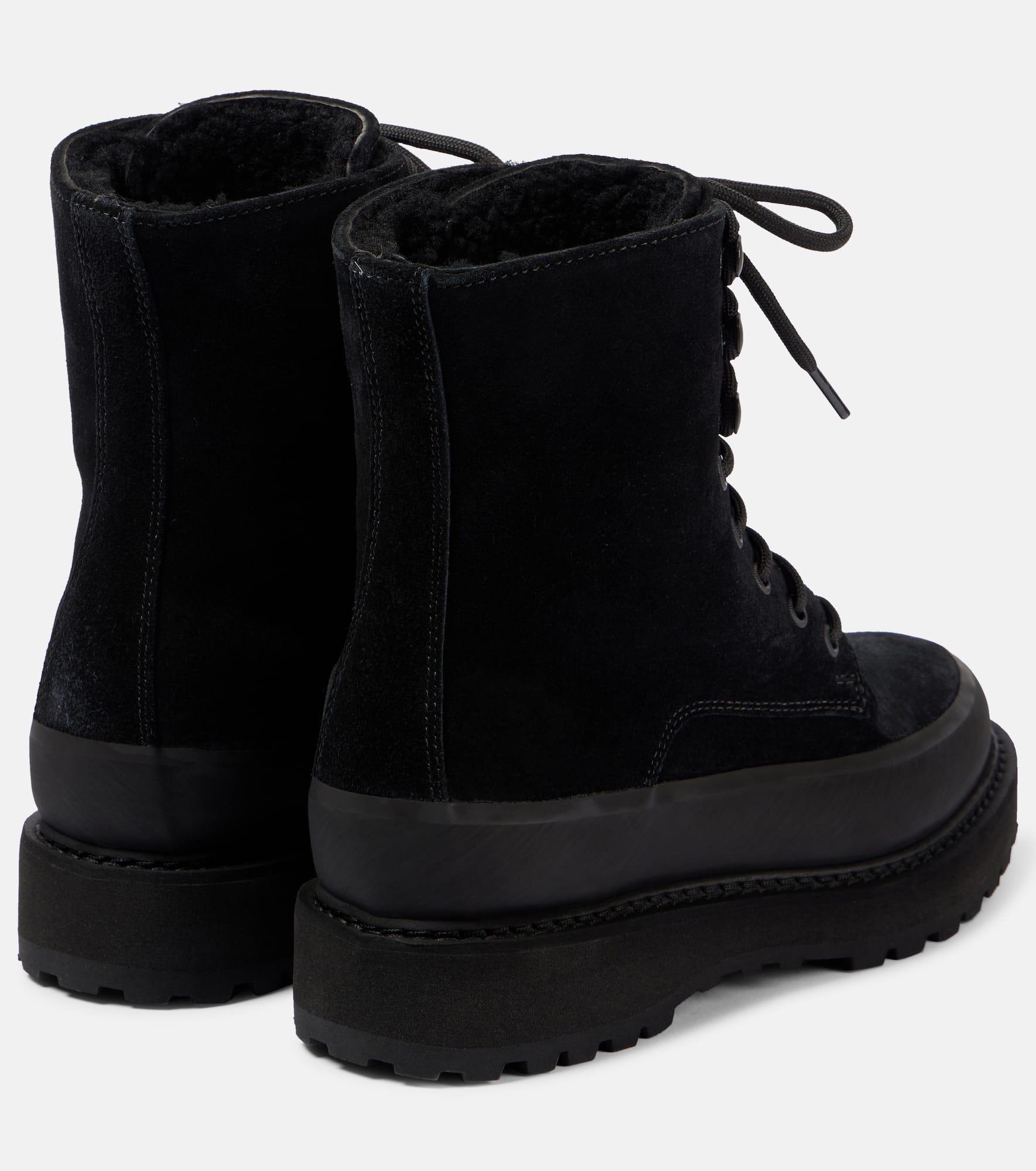 Dolomite shearling-trimmed suede ankle boots - 2