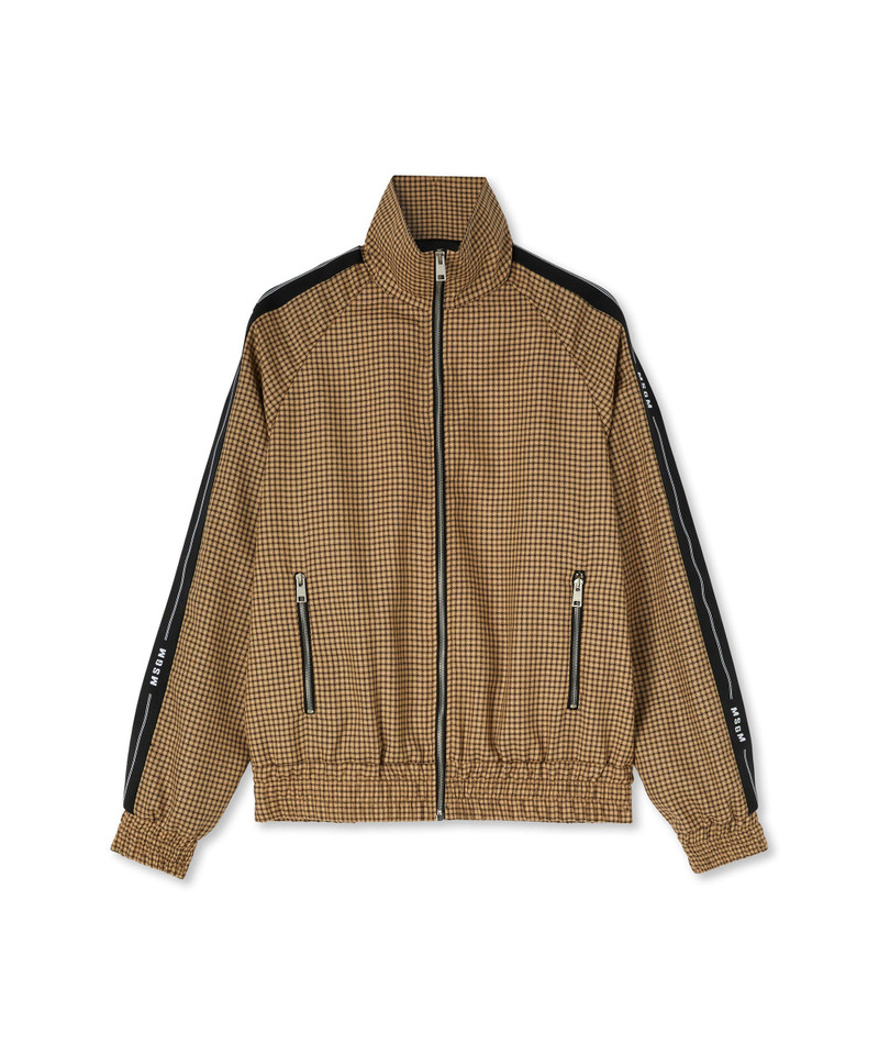 Wool bomber jacket with "Micro Check Wool" pattern 1