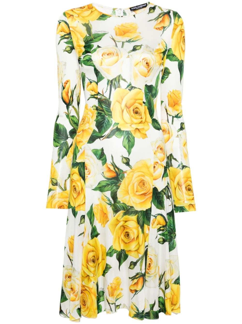 floral-print flared midi dress - 1