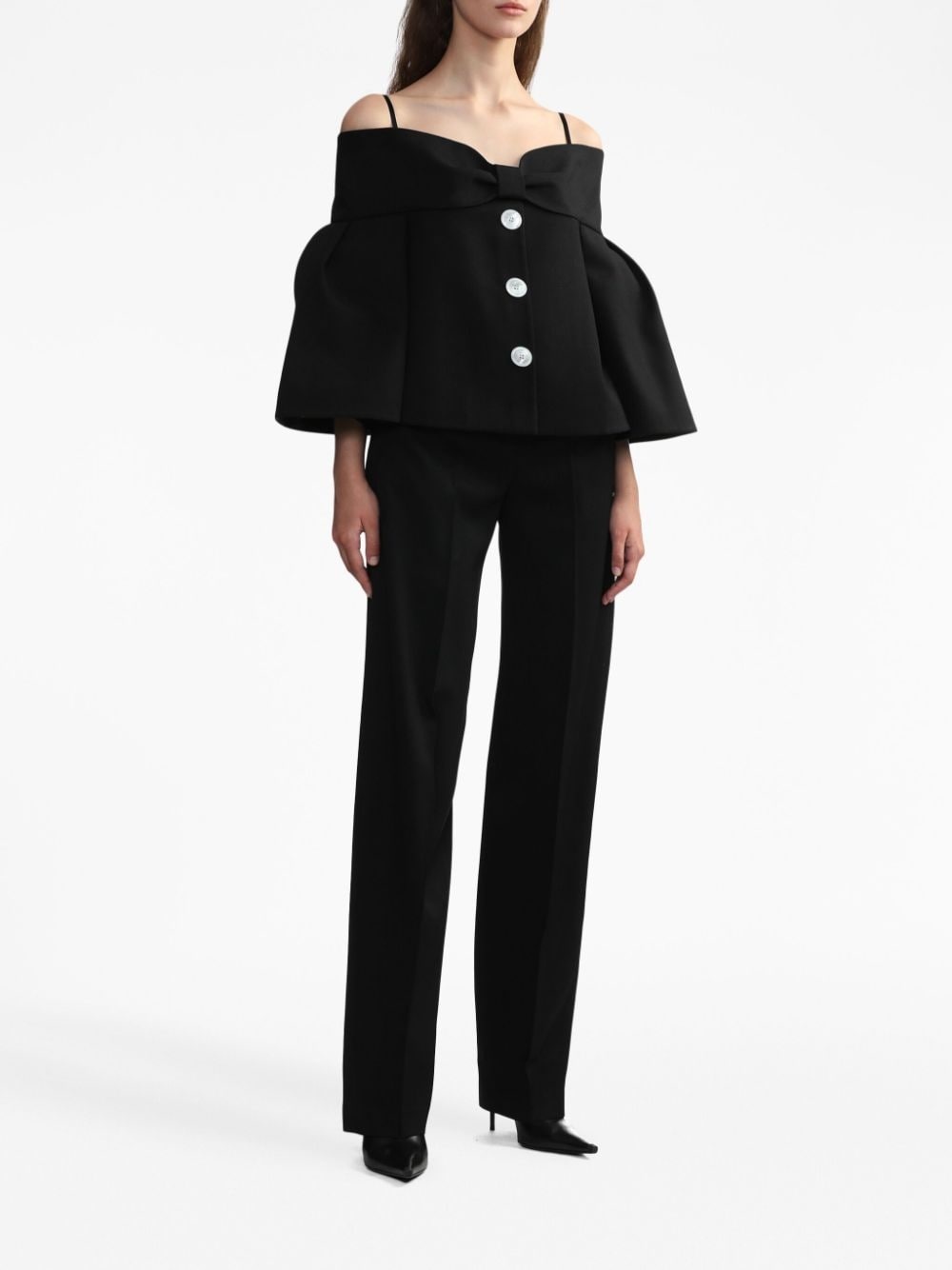 bow-detail balloon-sleeved blouse - 2