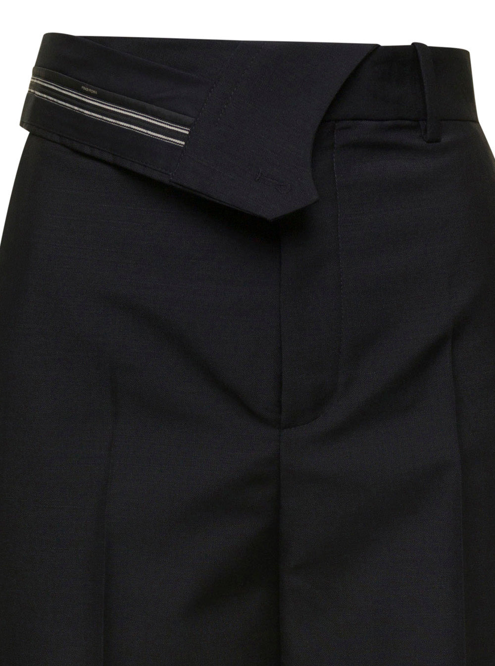 Fendi Women Black Carrot Pants In Wool Woman - 3