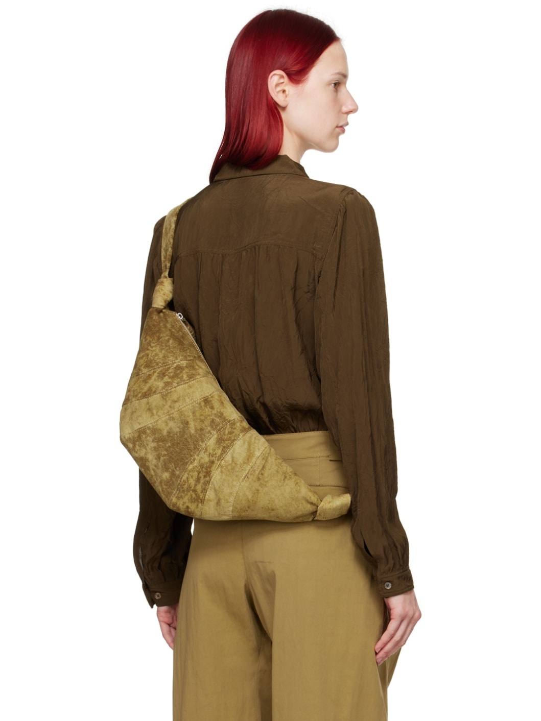 Brown Gathered Blouse - 3