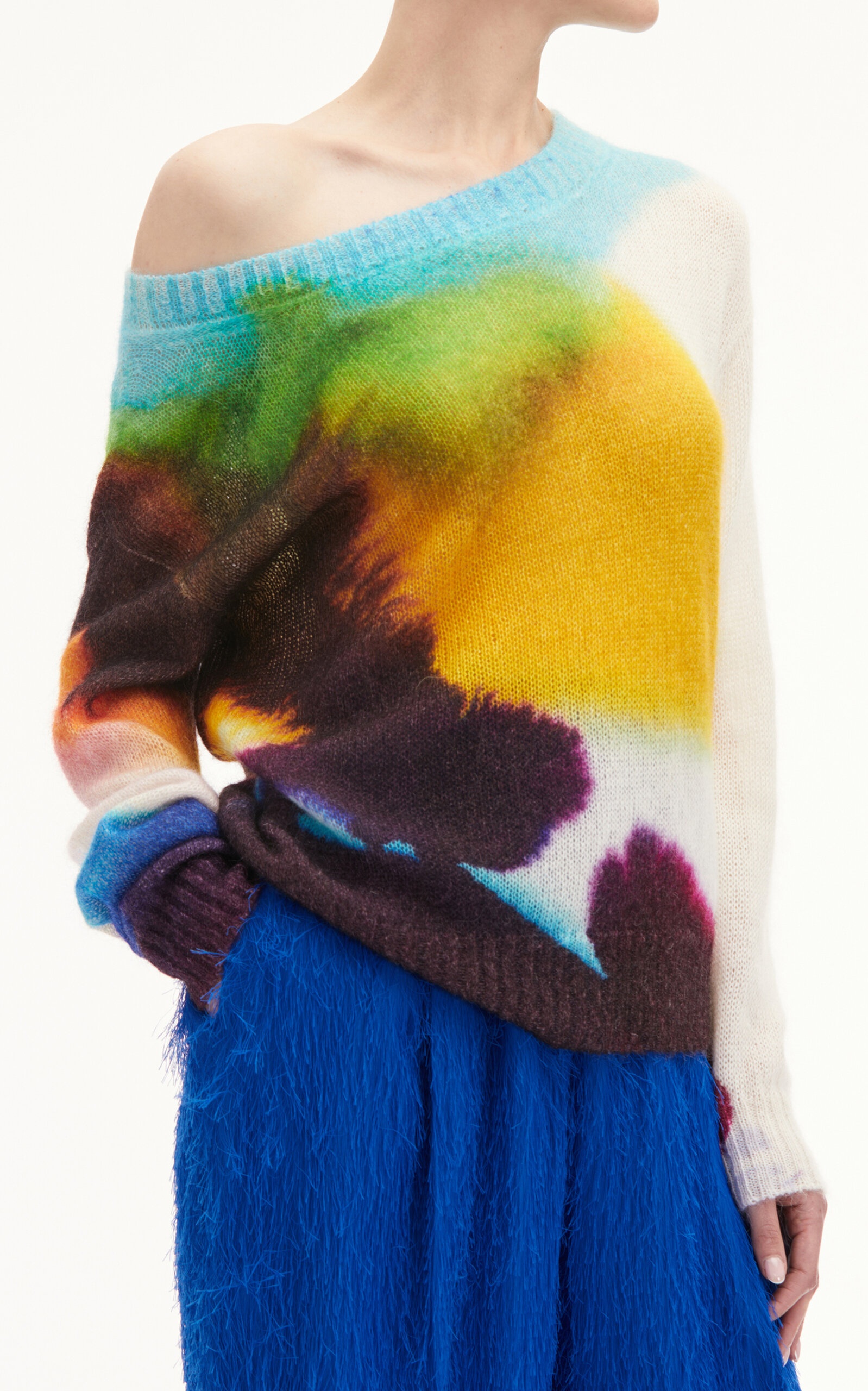 Abstract Watercolor Pullover multi - 8