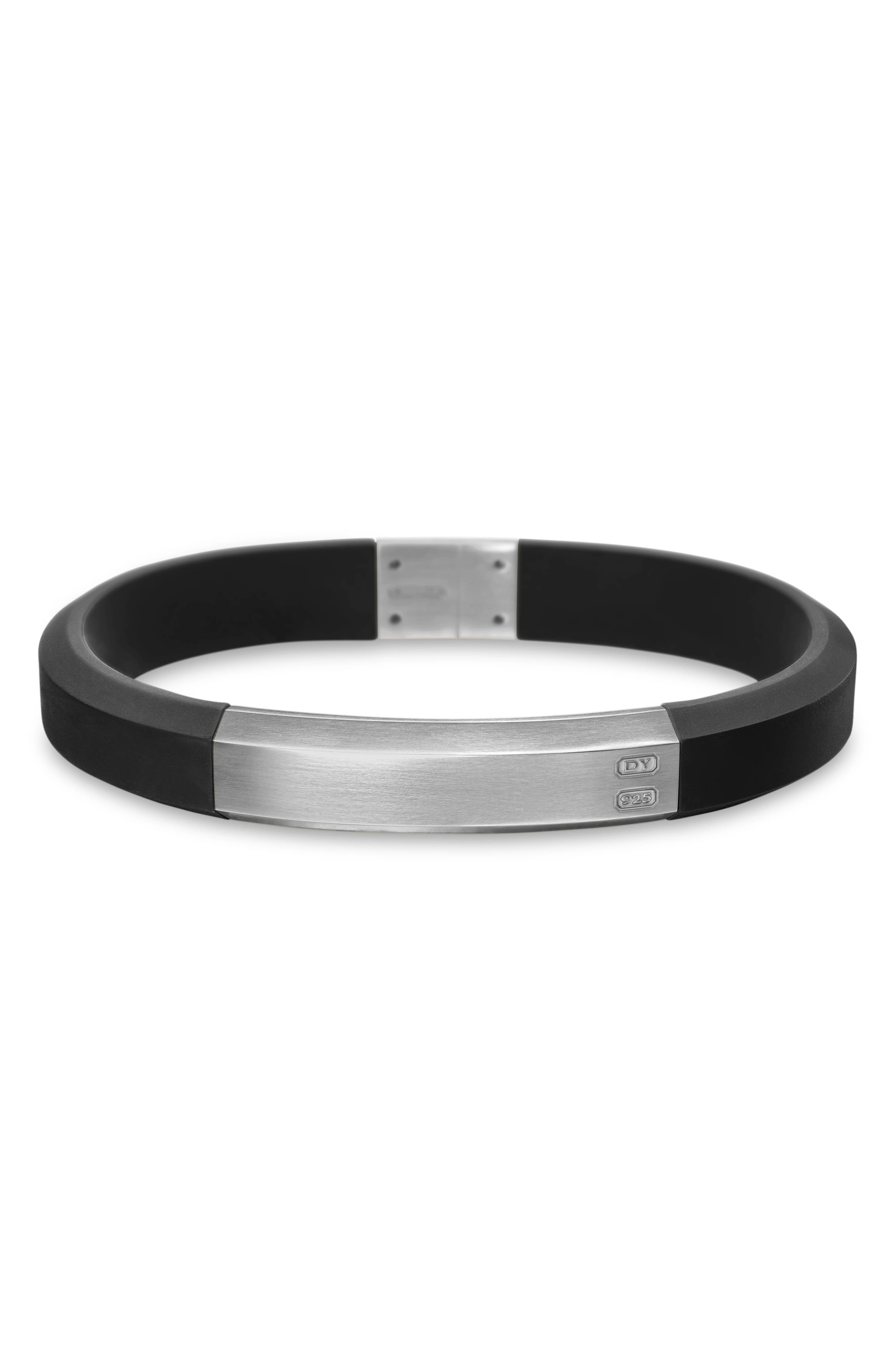 David Yurman Streamline ID Black Rubber Bracelet in Sterling Silver/Black at Nordstrom - 6