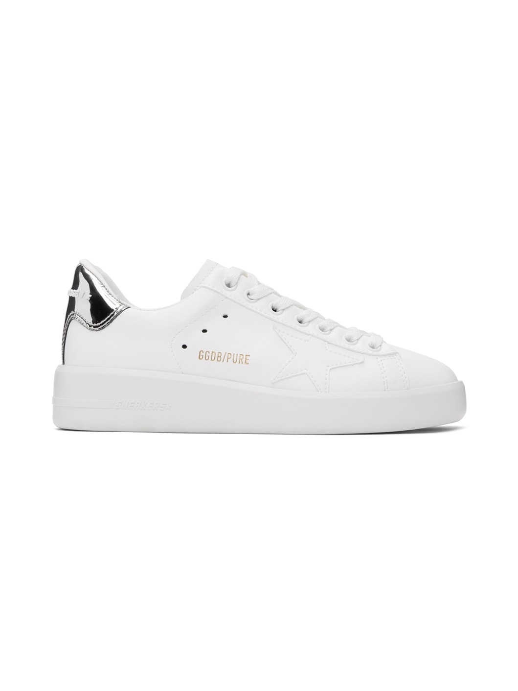 White & Silver Bio-Based Purestar Sneakers - 1