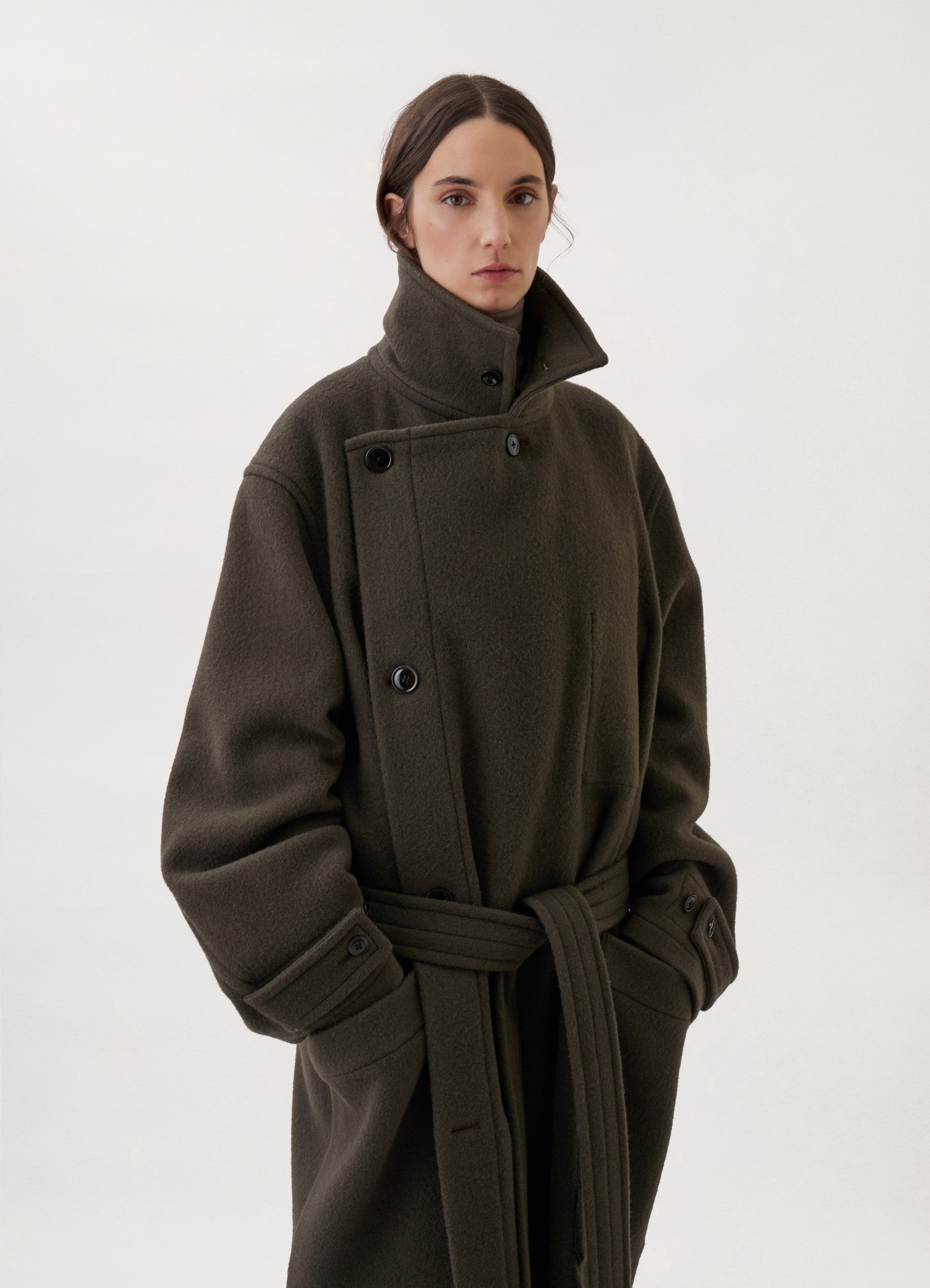 Lemaire WRAP COAT CABAN WOOL | REVERSIBLE