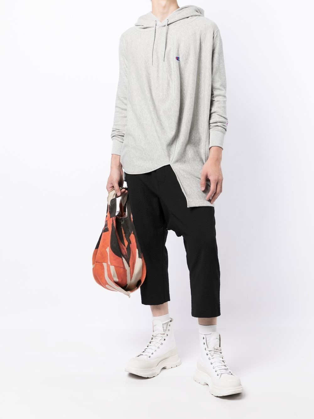 draped drawstring hoodie - 2