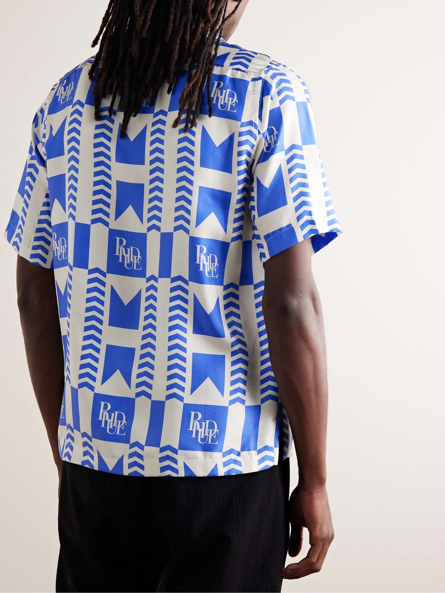 Camp-Collar Printed Silk Shirt - 4