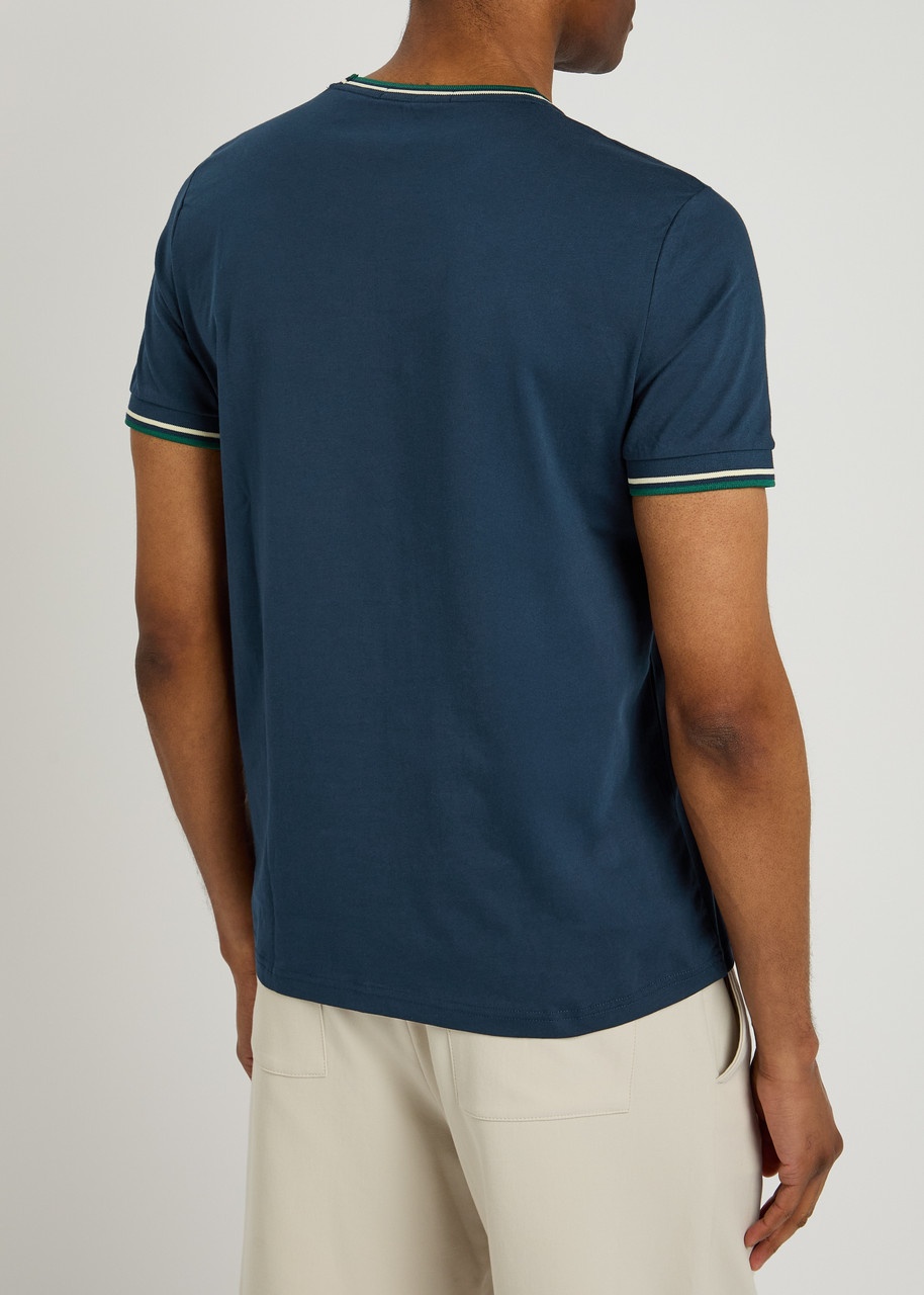 Fred Perry Stripe-trimmed Logo Cotton T-shirt - 3