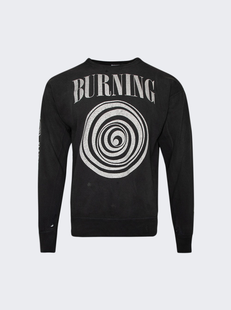 Burning Crewneck Sweatshirt Black 1