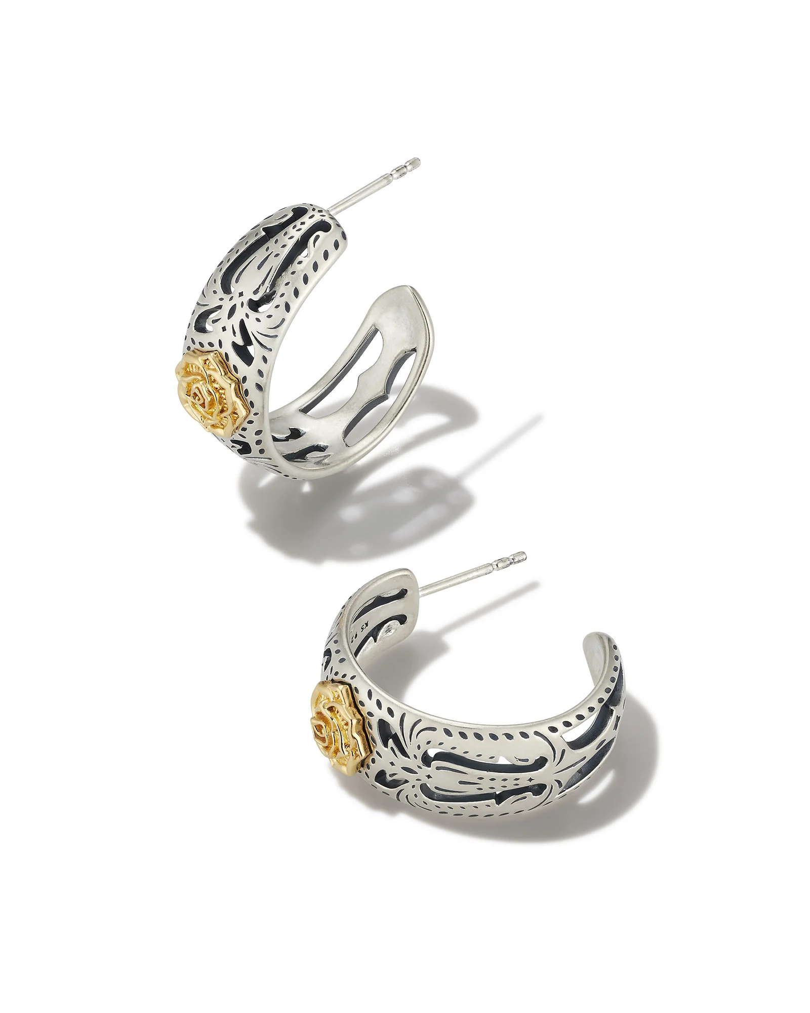 Ansel Rose Hoop Earrings in Mixed Metal - 1