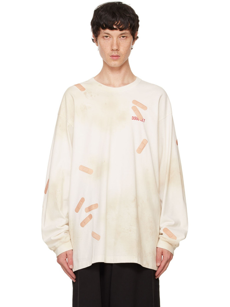 White Bandage Embroidery Long-Sleeve T-Shirt 1