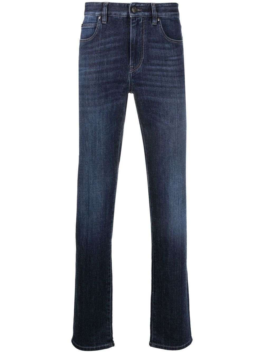 straight-leg mid-rise jeans - 1