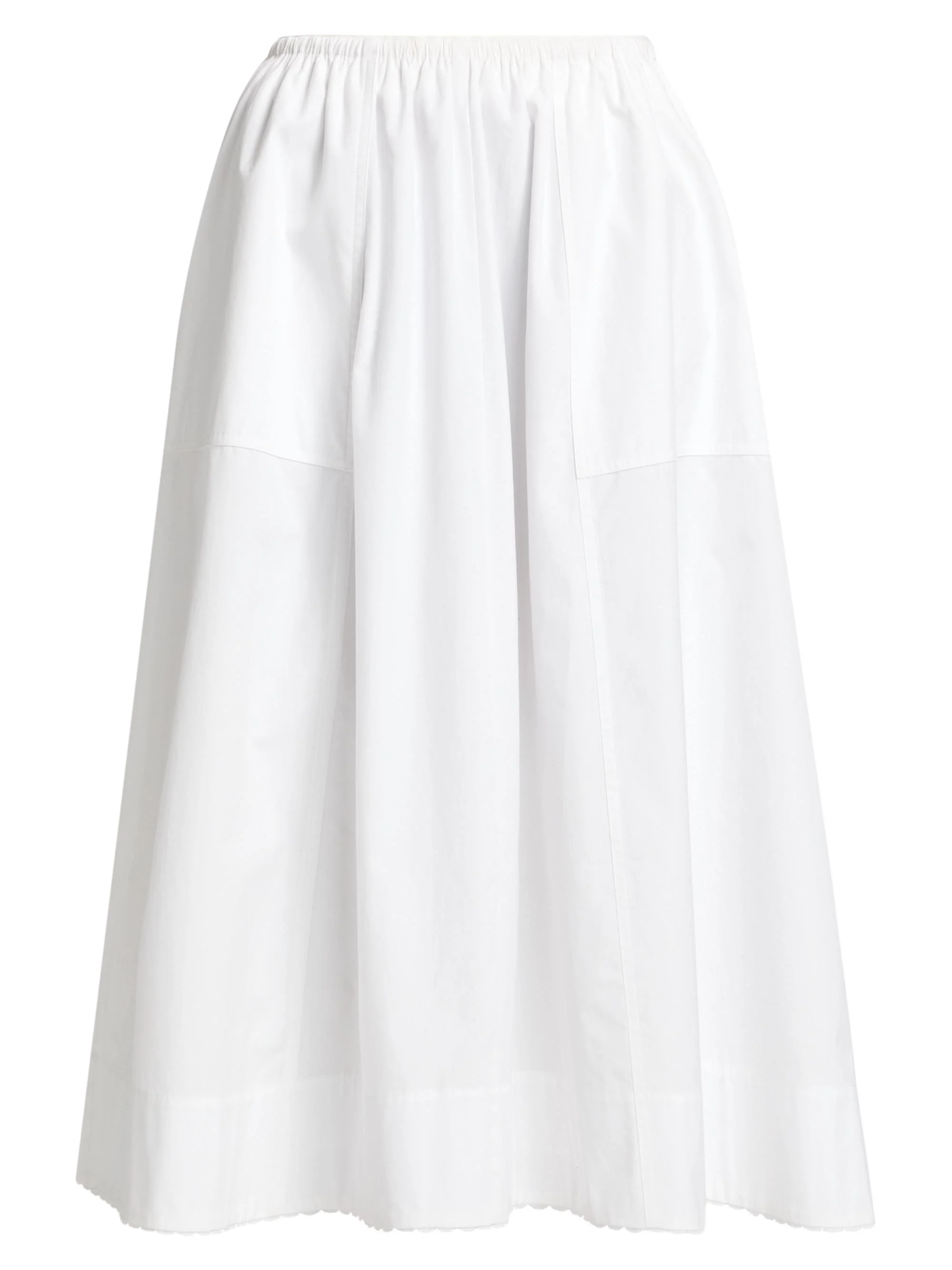Women's Scallop Midi-Skirt - Optic White - 1