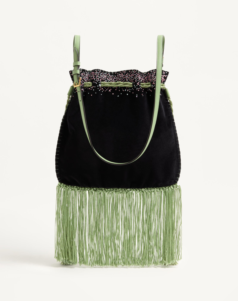 VALENTINO GARAVANI NELLCÔTE ALICE EMBROIDERED BAG WITH FRINGES 5