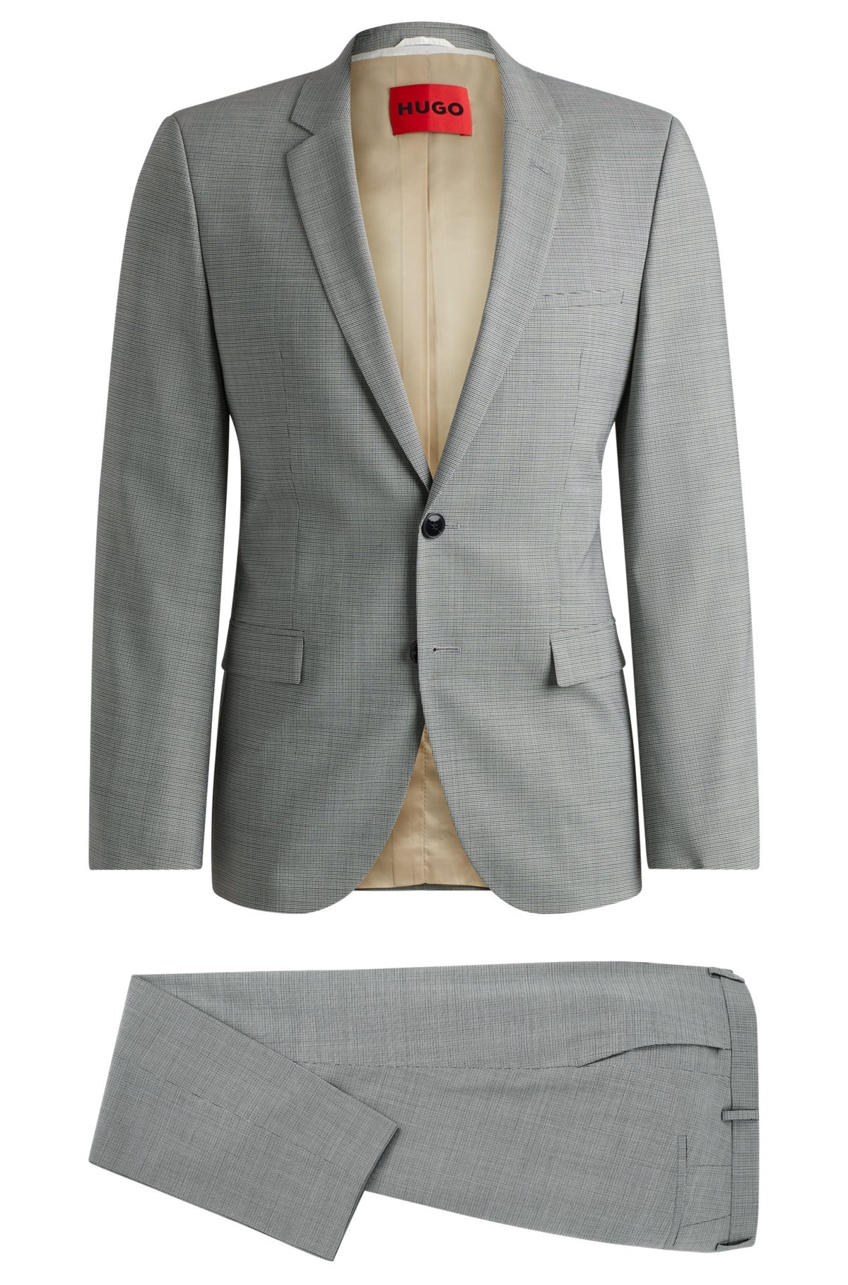 EXTRA-SLIM-FIT SUIT IN HOUNDSTOOTH PERFORMANCE-STRETCH FABRIC - 9