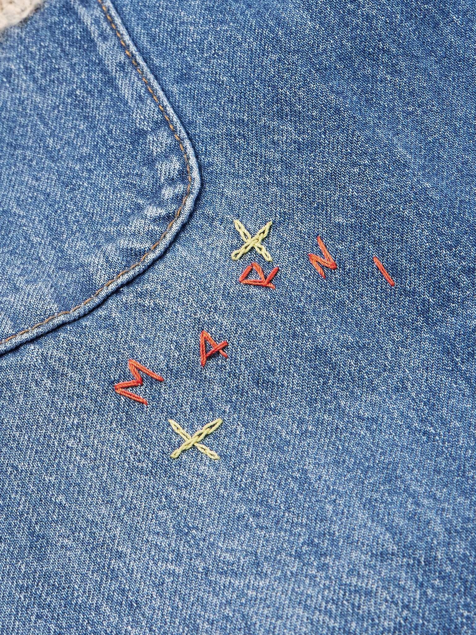 Embroidered Appliquéd Denim Shirt Jacket - 3