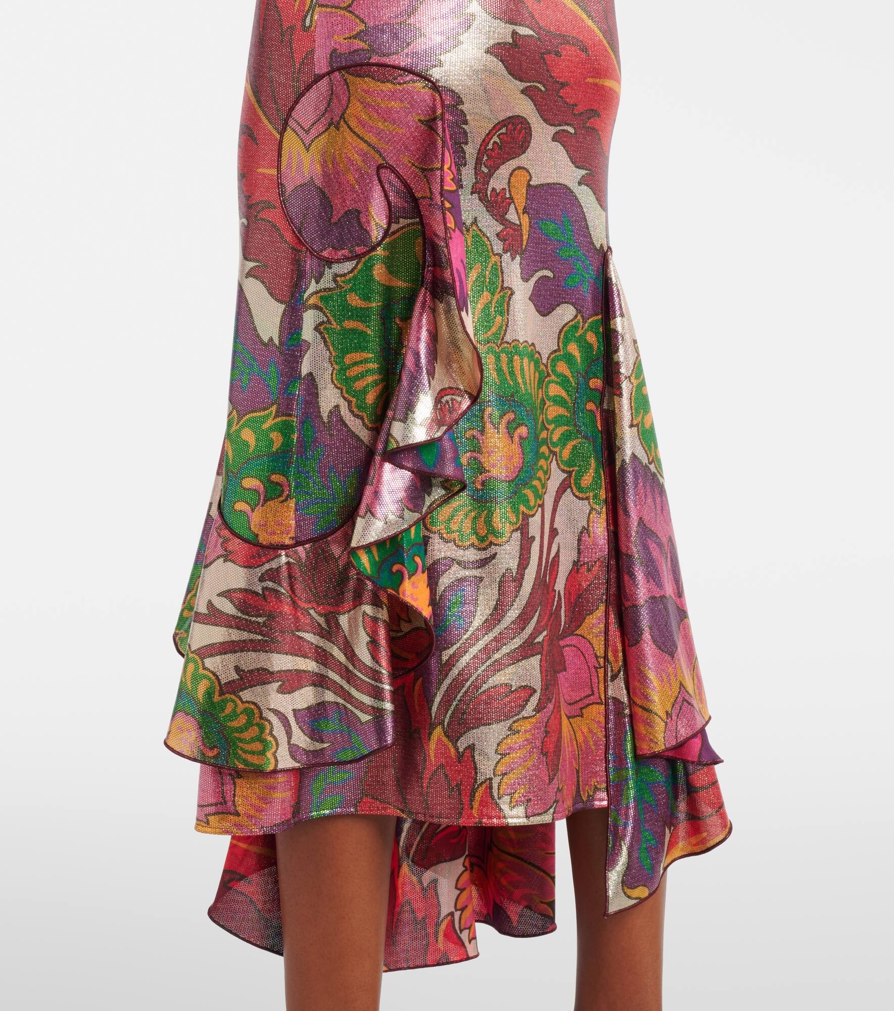 Printed satin maxi dress - 4