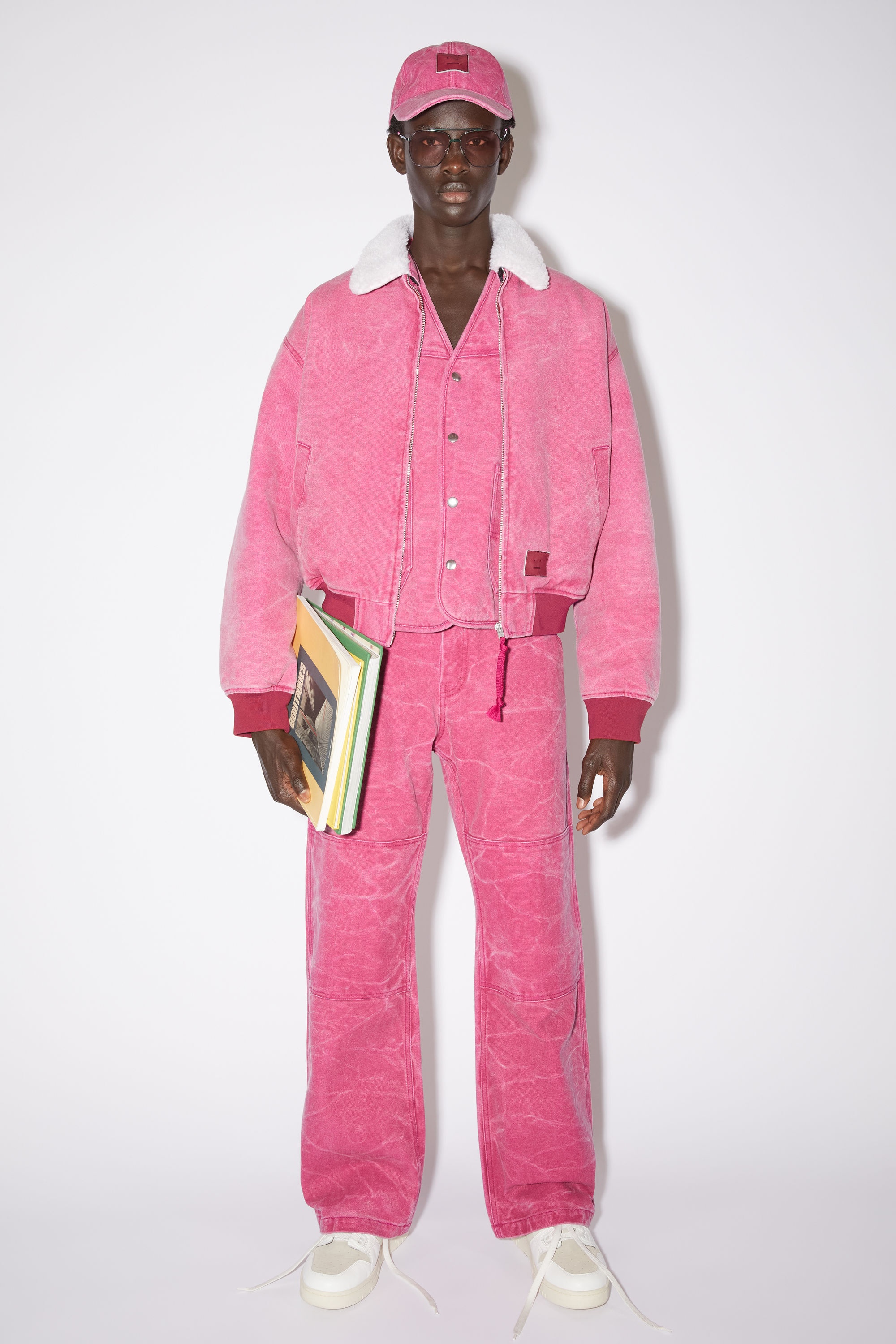 Cotton canvas bomber jacket - Fuchsia pink - 2