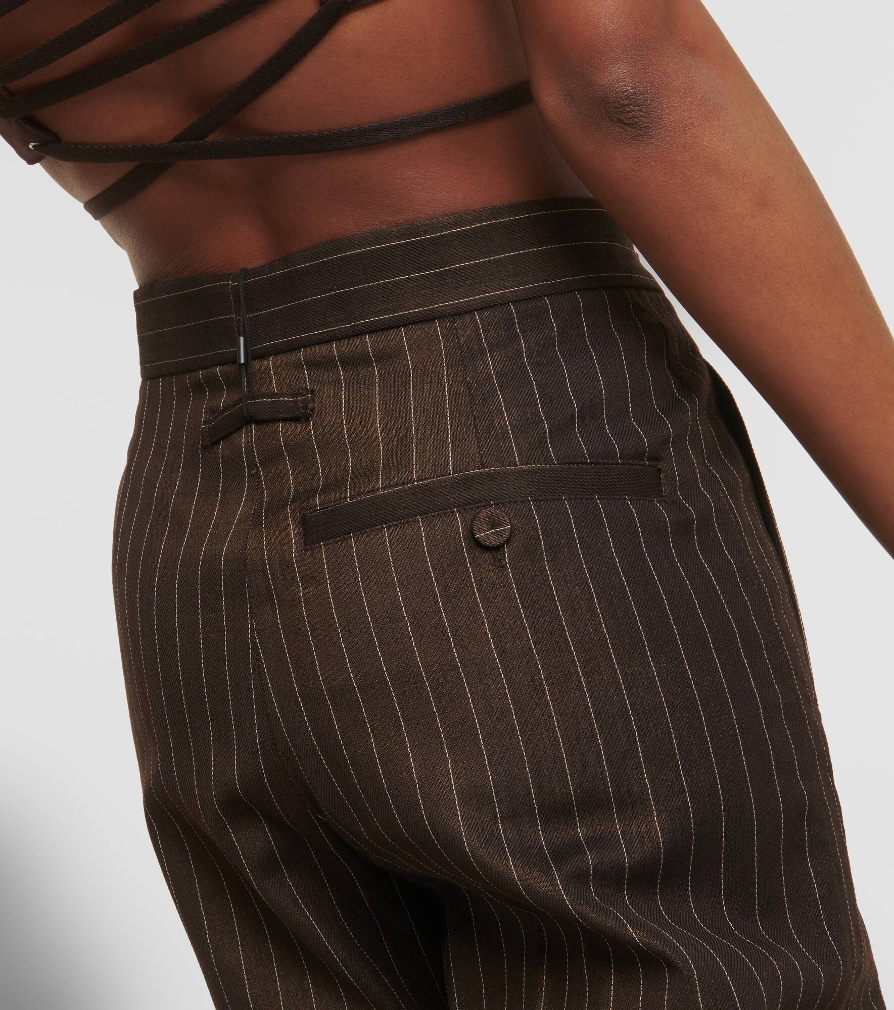 Tattoo pinstripe wool-blend maxi skirt - 7