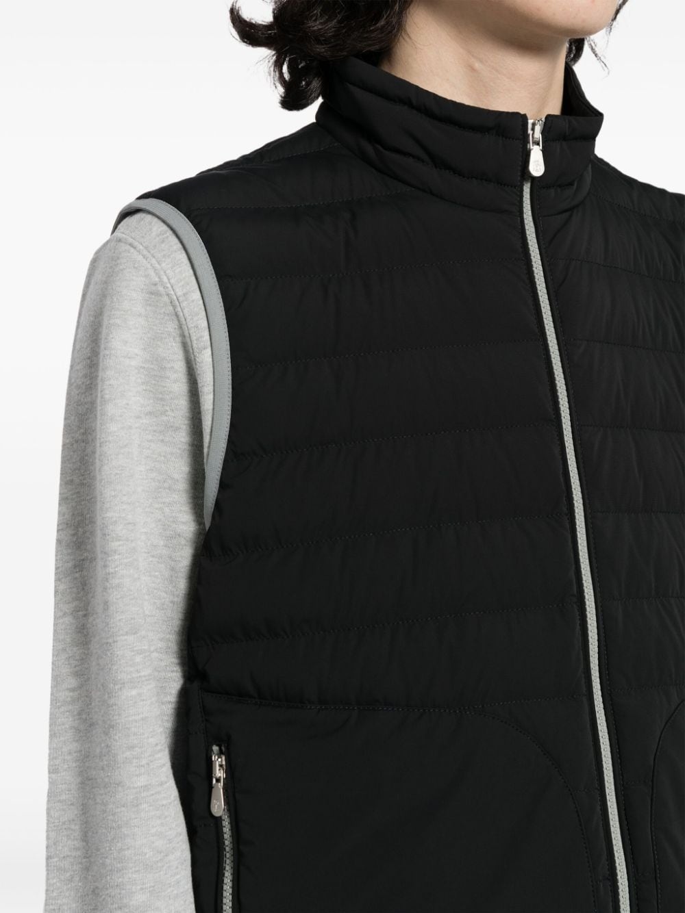 zip-front quilted gilet - 5