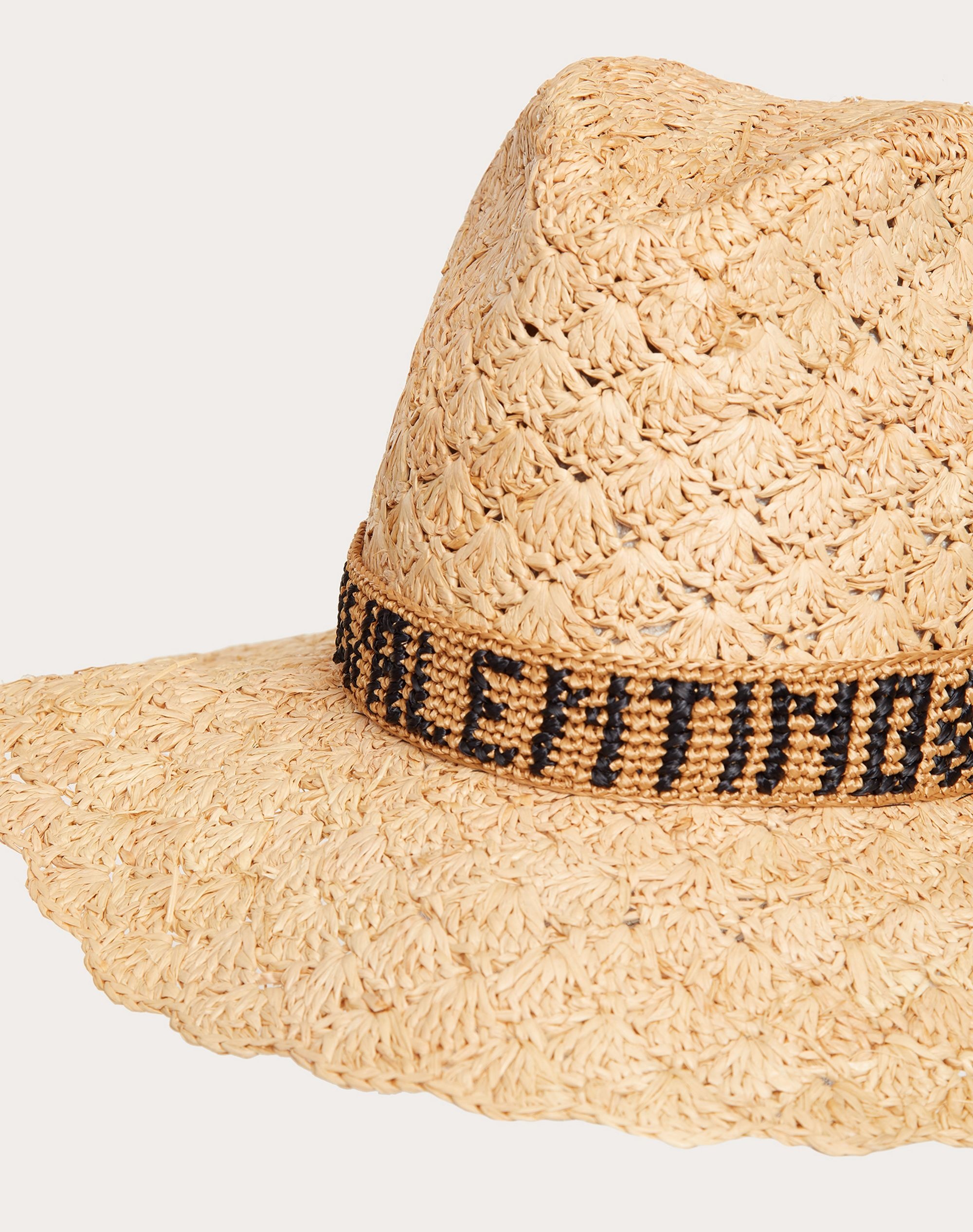 BORSALINO X VALENTINO - Raffia crochet hat with Valentino-embroidered ribbon - 2